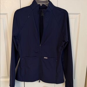 BNWT Figs women’s on shift contour knit jacket size large in navy